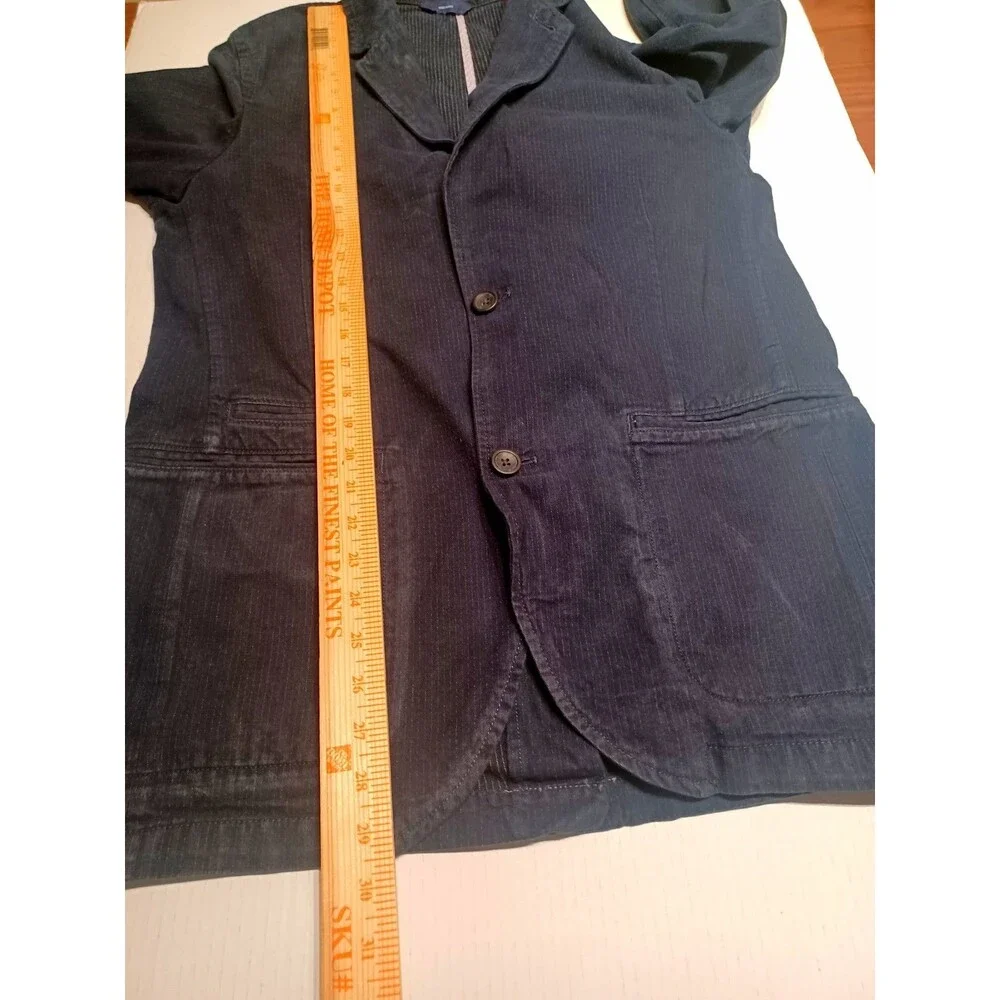 Gap Y2K Men's Navy Blue Denim 2 Button Blazer Jacket Size Medium